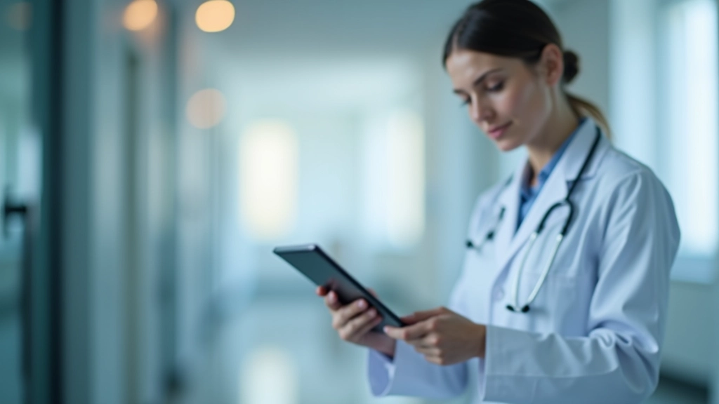 Medicīnas speciālists pēta pacientā sūtītos veselības datus no valkājamās ierīces uz ekrāna